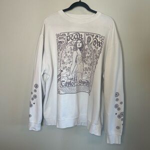 Taylor Swift Speak Now Taylor's Version Tracklist White Crewneck Sweatshirt 2XL